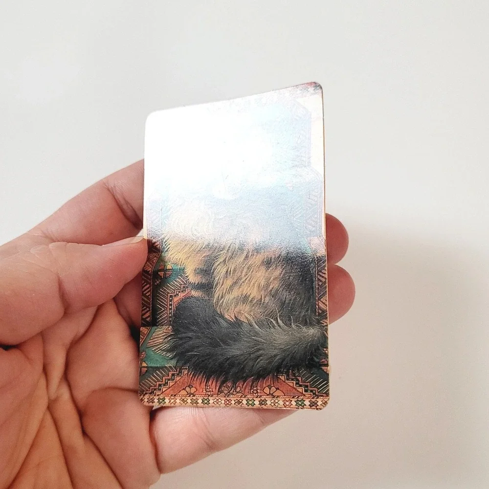 Vintage 90s Ivory Cats Card Bookmark Ruskin Stairs 1990 Lesley Anne Antioch W215